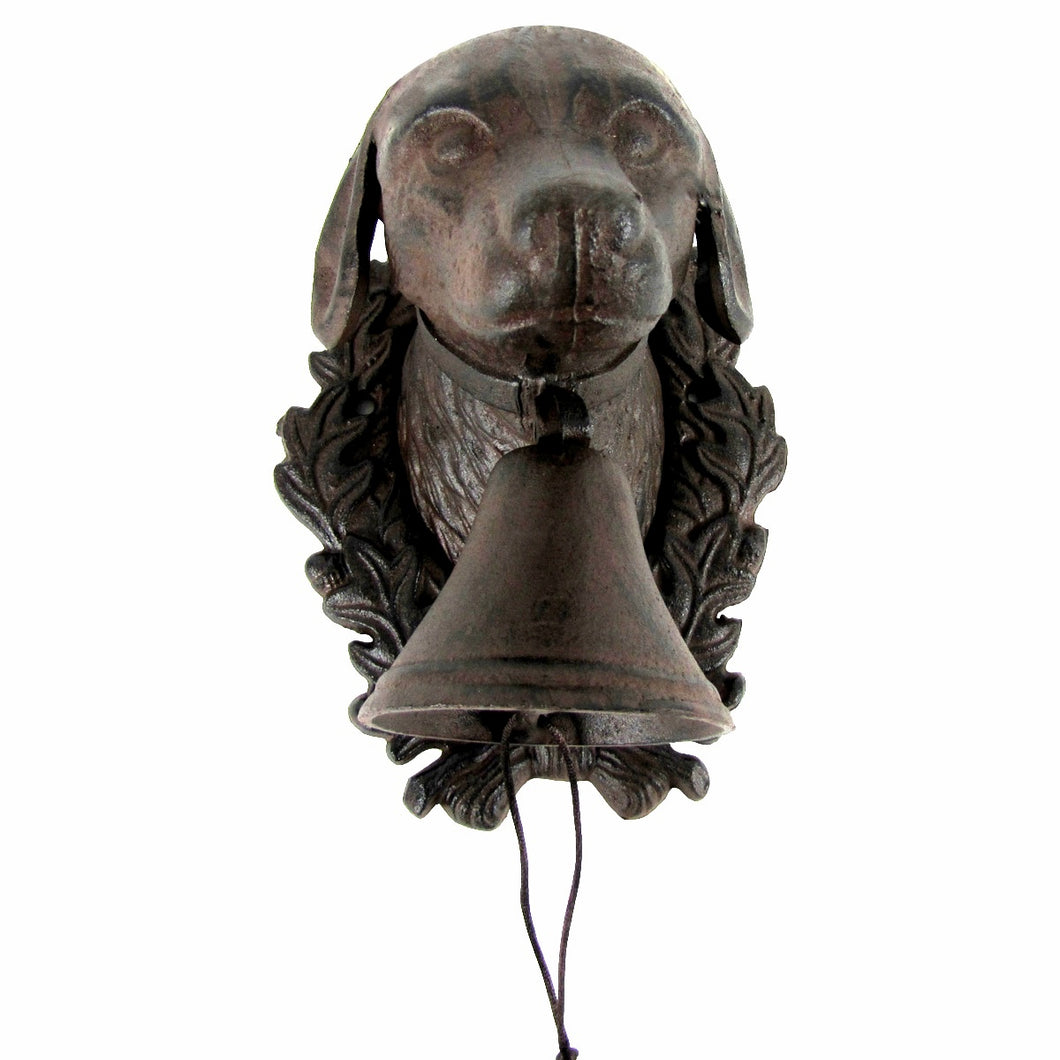 Rustic Metal Wall Mount Loyal Dog Head Door Call Bell