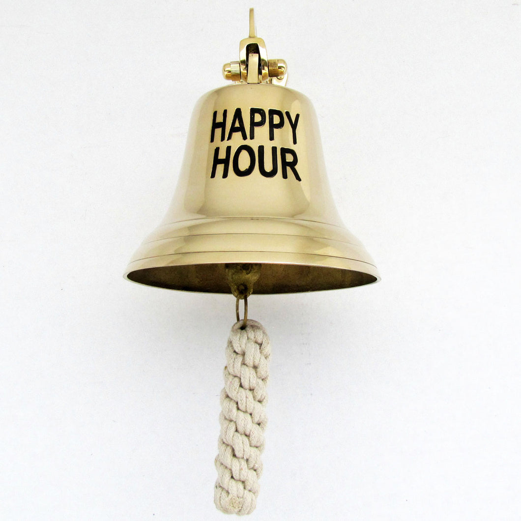 Vintage Ships Marine Solid Brass Ship's Style HAPPY HOUR Tiki Bar Bell