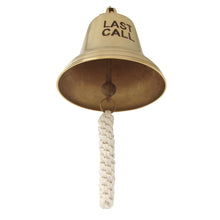 Large Solid Brass Wall Mount Bartenders Tip Last Call Bell