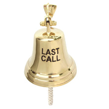 Large Solid Brass Wall Mount Bartenders Tip Last Call Bell