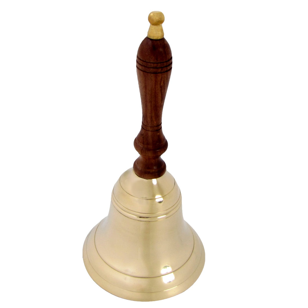Antique Vintage Style Brass/Wood Teachers Hand Bell