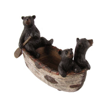 3 Black Bears in Canoe Set of 4 Coasters