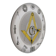 Masonic Symbols Square and Compass Freemason Wall Clock