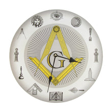 Masonic Symbols Square and Compass Freemason Wall Clock