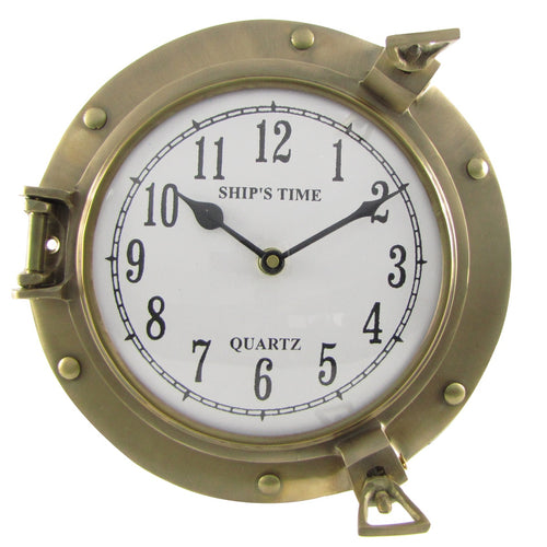 Solid Brass Maritime Ships Porthole Beach House Wall Clock Decor