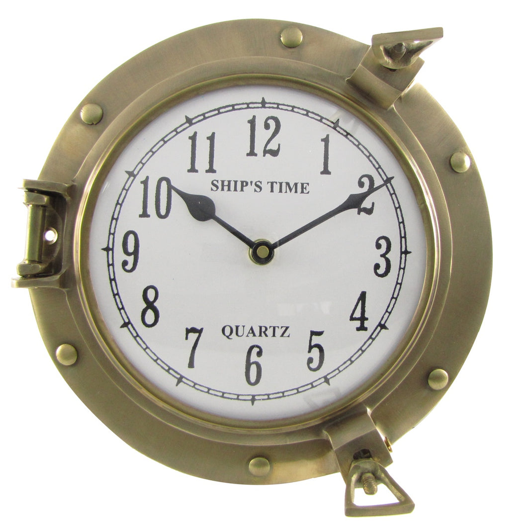 Solid Brass Maritime Ships Porthole Beach House Wall Clock Decor