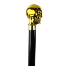 New Metal Gold Skull Walking Stick Cane