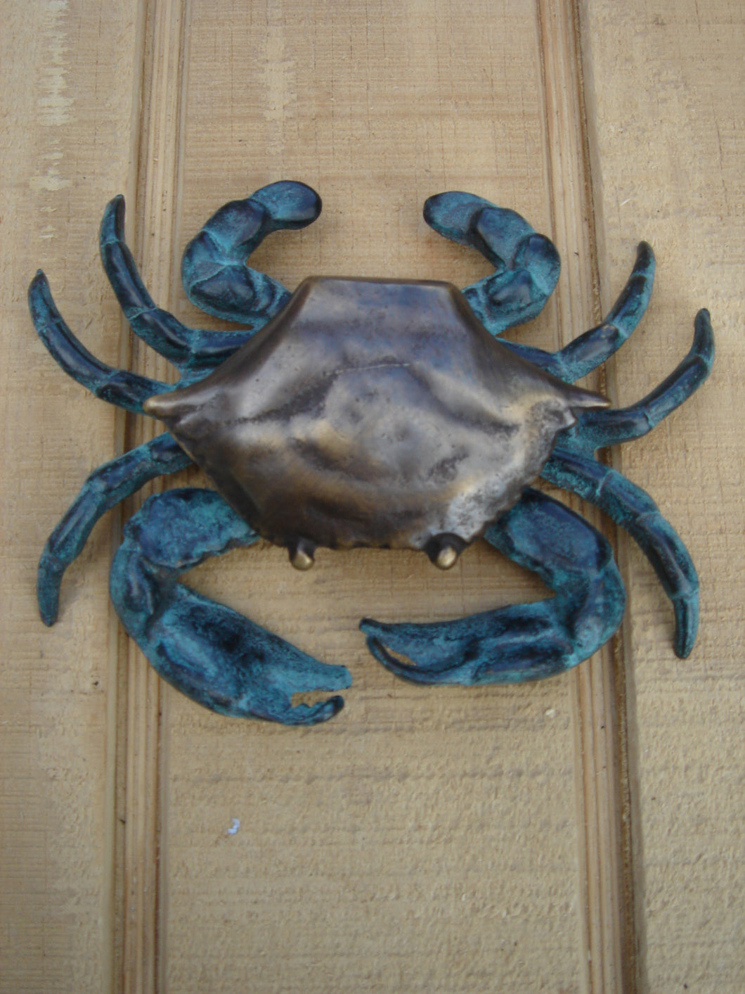Solid Brass Blue Crab Door Knocker