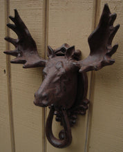 Cast Iron Moose Head and Antlers Door Knocker