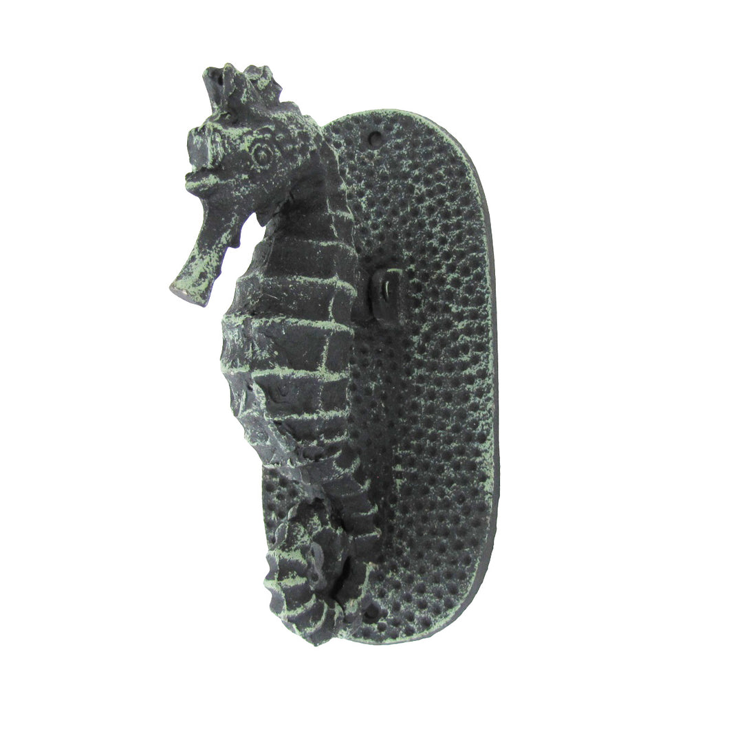 Cast Iron Verdigris Finish Sea Horse Door Knocker