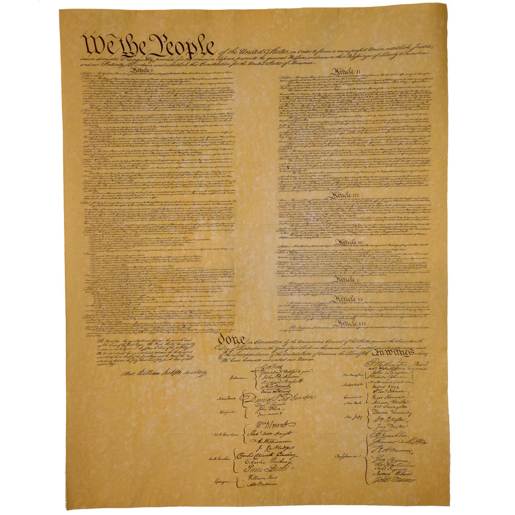 Replica US Historical Document on Antiqued Parchment Paper
The US Constitution