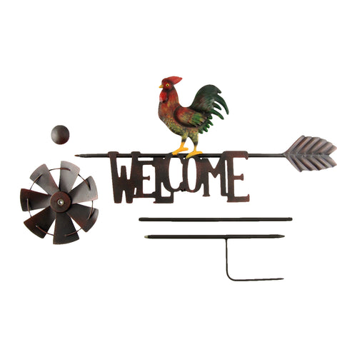Outdoor Metal Rooster Farm Wind Spinner