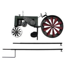 Solar Powered LED Light Garden Tractor Wind Spinner Lawn Ornament