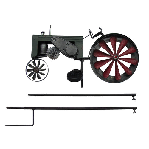 Solar Powered LED Light Garden Tractor Wind Spinner Lawn Ornament