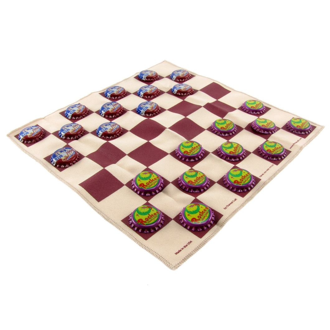 Vintage Pop Cap Soda Bottle Game of Checkers