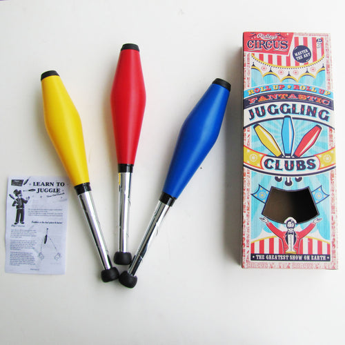 Set of 3 Clubs Circus Clown Prop Juggling Pins