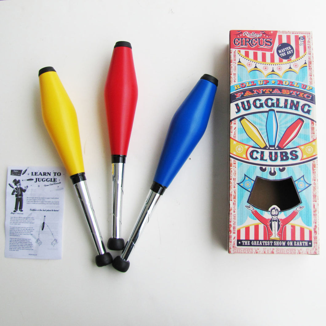 Set of 3 Clubs Circus Clown Prop Juggling Pins
