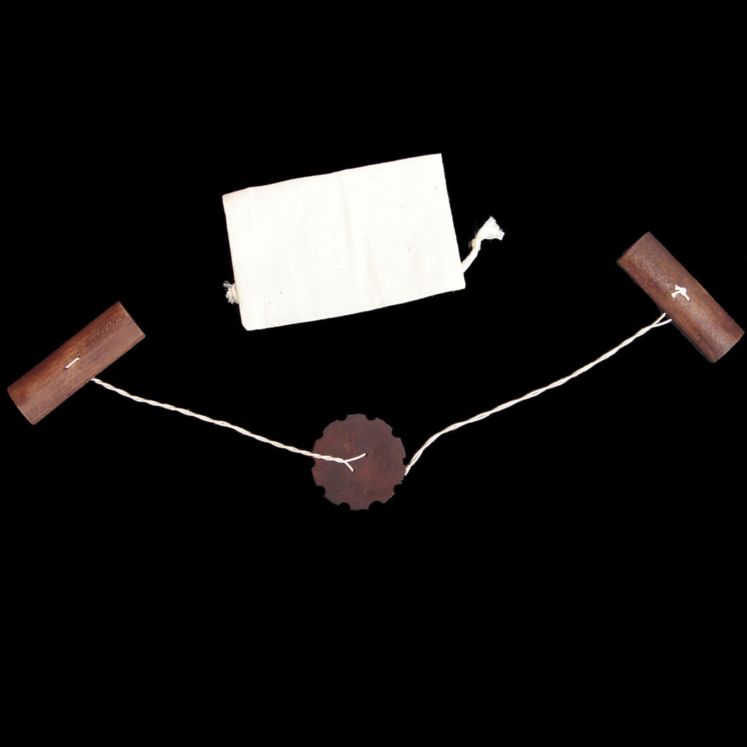 Primitive Wooden Historical Folk Handheld Buzz Saw Toy