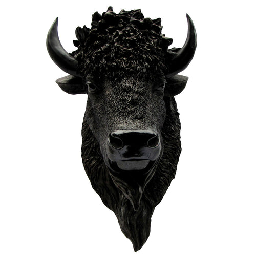 Resin North American Wild Bison Head Shoulder Bust