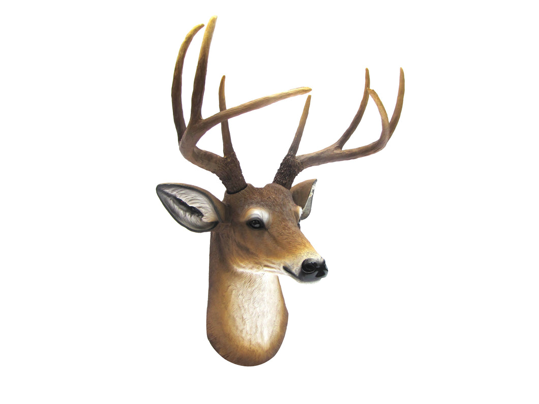 Wall Mount Deer Head 8 Point Buck Bust Man Cave/Cabin/Lodge Decor Fake Taxidermy