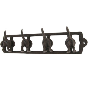 4 Metal Wall Mount Dog Tail Hooks