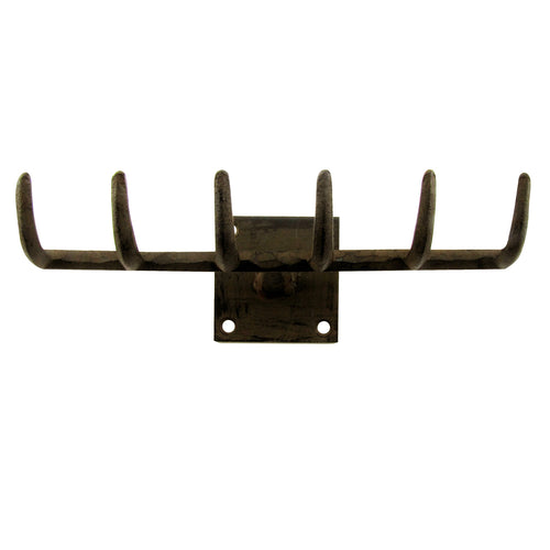 Metal Garden Rake Wall Mount with 6 Hooks