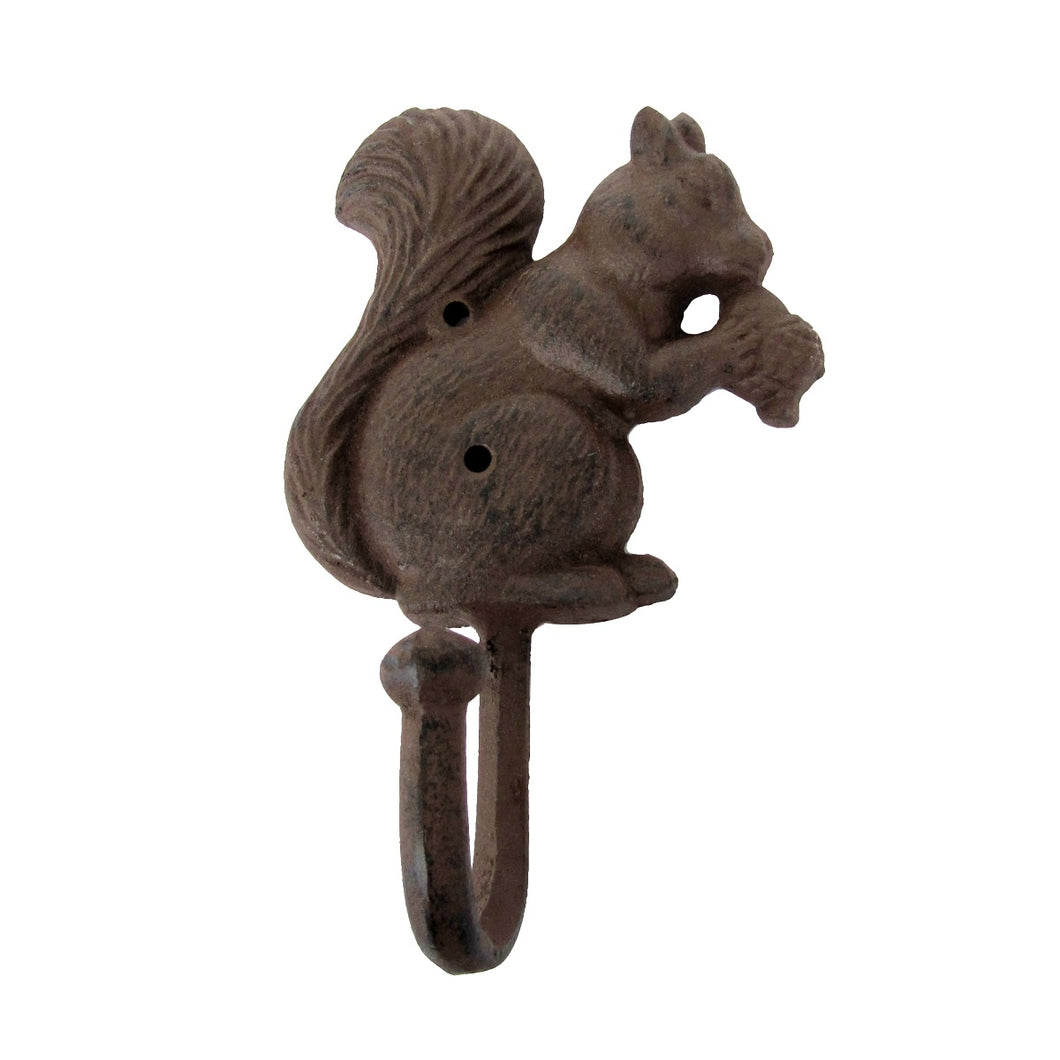 Cast Iron Wall Mount Squirrel Hook Key, Coat, Bath Towel Rack