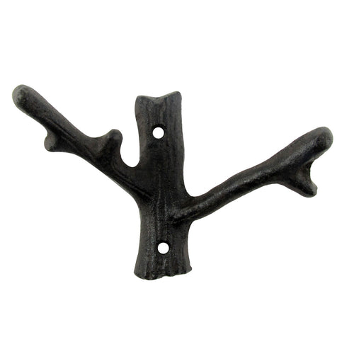 Metal Tree Branch Double Hook Wall Mount