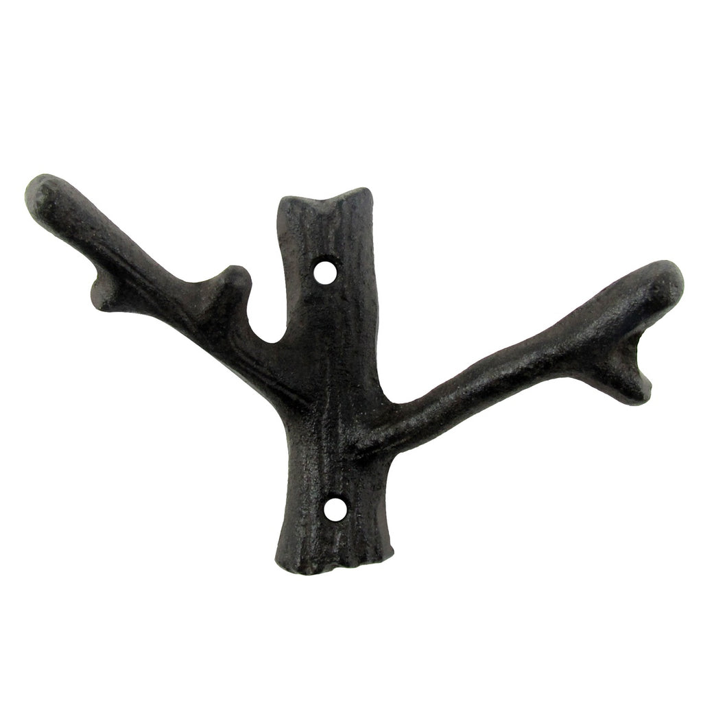 Metal Tree Branch Double Hook Wall Mount