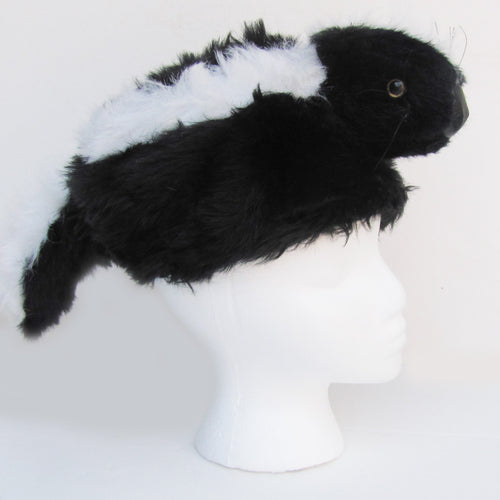 Daniel Boone Davey Crockett Syle Skunk Head Fur Tail Hat