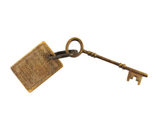 Solid Brass Old West Hotel Brothel Room Skeleton Key with Keyring Fob