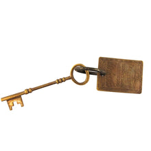 Solid Brass Old West Hotel Brothel Room Skeleton Key with Keyring Fob