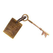 Solid Brass Old West Hotel Brothel Room Skeleton Key with Keyring Fob