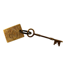 Solid Brass Old West Hotel Brothel Room Skeleton Key with Keyring Fob