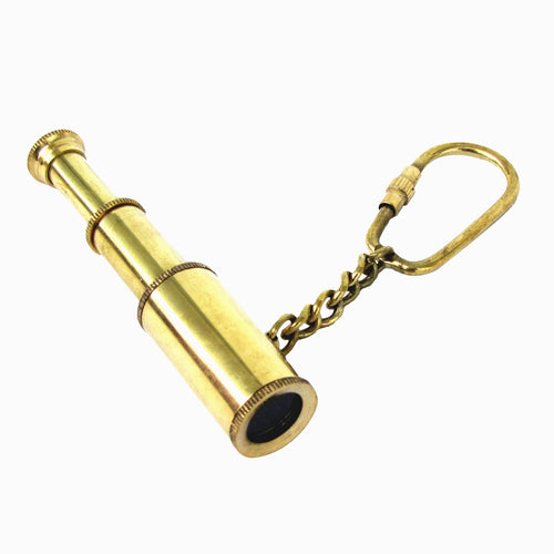 Solid Brass Miniature Functional Collapsible Telescope Keychain
