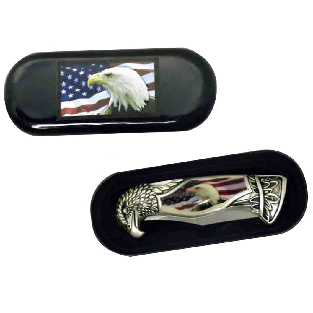 American Bald Eagle Head Shaped Folding Pocket Knife