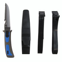 Blue SCUBA Dive Knife/Snorkeling Gear Equipment w/Sheath and Line Cutter Diving Knives