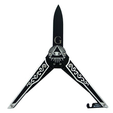 Black Masonic Folding All Seeing Eye Pocket Knife