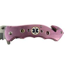 Pink EMT 5" Spring Assisted Rescue Pocket Knife