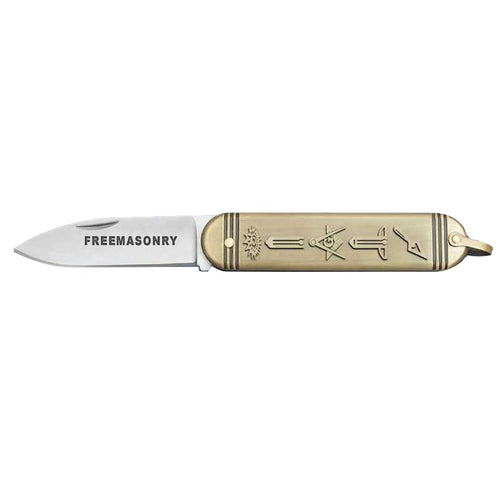 Brass Master Free Mason Folding Pocket Knife