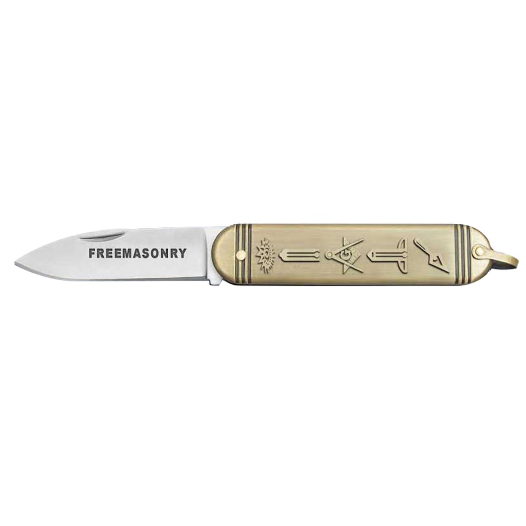 Brass Master Free Mason Folding Pocket Knife