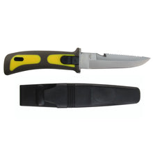 Yellow Scuba Diving Knife Snorkeling Equipment 9" Dive Knives w/Line Cutter Diving Gear