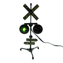 Railroad Crossing Signal Flashing Red and Green Lights