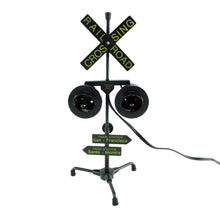 Railroad Crossing Signal Flashing Red and Green Lights