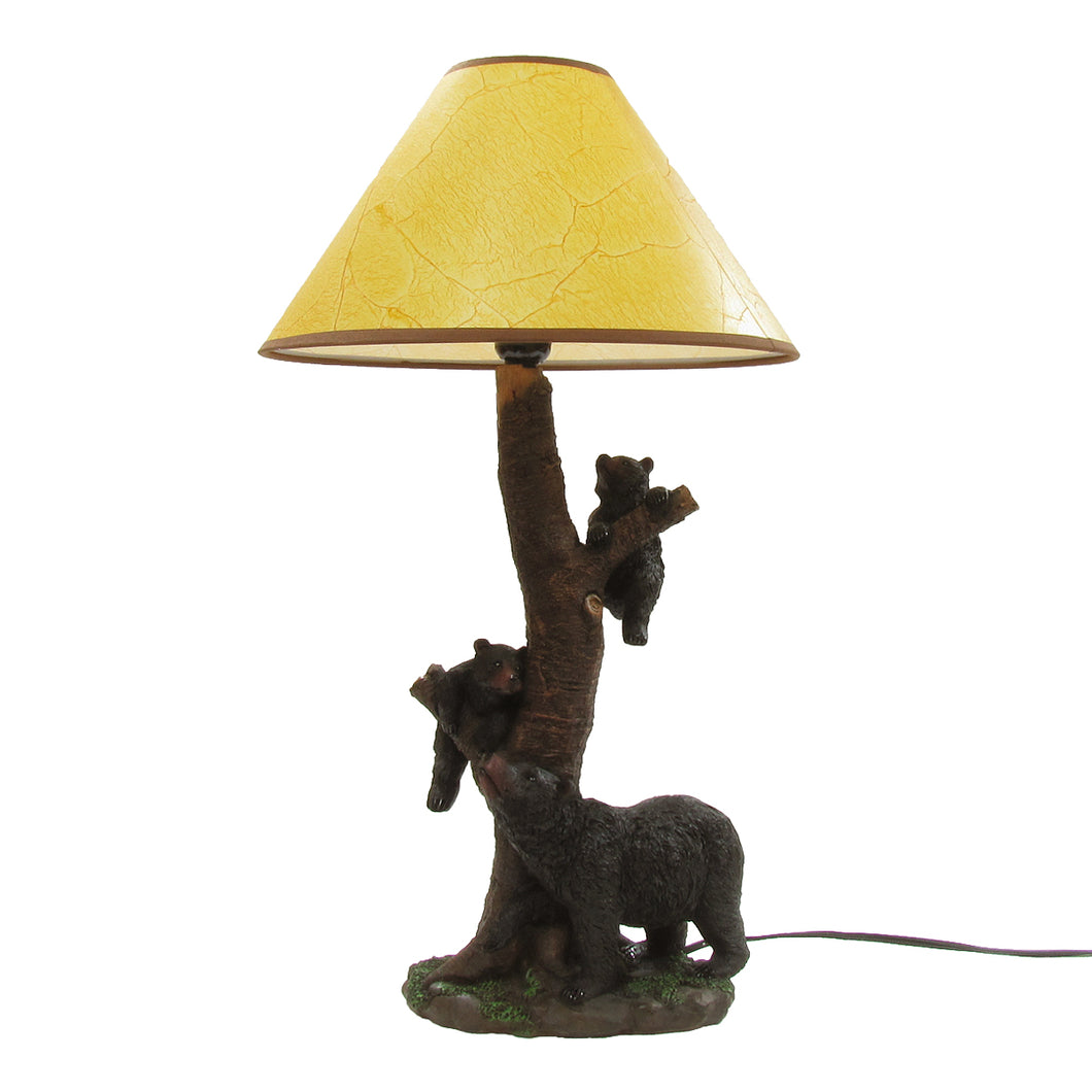Black Bears with Cubs Table Lamp