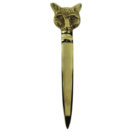 Heavy Solid Brass Fox Head Letter Opener
