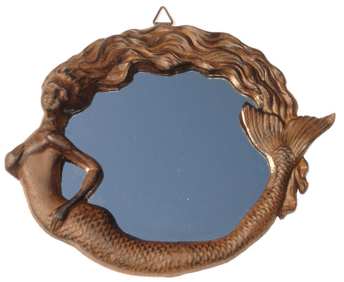 Vintage Antique Reproduction Cast Iron Mermaid Wall Mirror