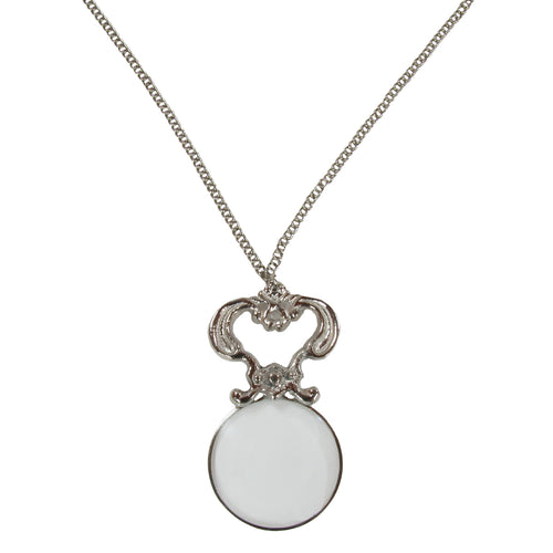 Vintage Silver Magnifying Glass Lens Necklace