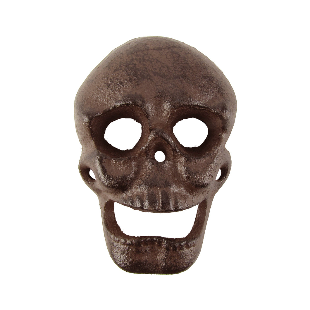Metal Wall Mount Skeleton Head Skull Beer or Soda Bottle Cap Opener