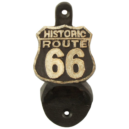 Cast Iron US Route 66 Wall Mount Bottle Opener
